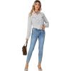 imageLYANER Womens Dressy Ruffle Blouse Long Sleeve Collar Neck Button Down Victorian Shirt TopsStriped Black