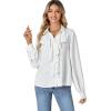 imageLYANER Womens Dressy Ruffle Blouse Long Sleeve Collar Neck Button Down Victorian Shirt TopsWhite