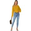 imageLYANER Womens Dressy Ruffle Blouse Long Sleeve Collar Neck Button Down Victorian Shirt TopsYellow