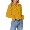 imageLYANER Womens Dressy Ruffle Blouse Long Sleeve Collar Neck Button Down Victorian Shirt TopsYellow