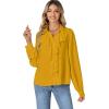 imageLYANER Womens Dressy Ruffle Blouse Long Sleeve Collar Neck Button Down Victorian Shirt TopsYellow