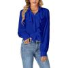 imageLYANER Womens Dressy Ruffle Blouse Long Sleeve Collar Neck Button Down Victorian Shirt TopsRoyal Blue