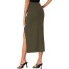 imageLYANER Womens High Waist Long Pencil Skirt Side Split Bodycon Party Club Night Out Midi SkirtsAmy Green