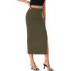 imageLYANER Womens High Waist Long Pencil Skirt Side Split Bodycon Party Club Night Out Midi SkirtsAmy Green