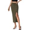 imageLYANER Womens High Waist Long Pencil Skirt Side Split Bodycon Party Club Night Out Midi SkirtsAmy Green
