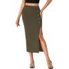 imageLYANER Womens High Waist Long Pencil Skirt Side Split Bodycon Party Club Night Out Midi SkirtsAmy Green