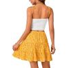 imageLYANER Womens Summer 2 Piece Outfits Tie Shoulder Cami Lace Crop Top with Floral Mini Skirt SetYellow
