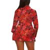 imageLYANER Womens Button Down Shirt Dress Collar V Neck Long Sleeve Slit Sexy Shirt DressesFloral Red