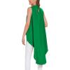 imageLYANER Womens Asymmetrical High Low Sleeveless Mock Neck Flowy Blouse TopsGreen