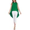 imageLYANER Womens Asymmetrical High Low Sleeveless Mock Neck Flowy Blouse TopsGreen