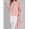 imageLYANER Womens Asymmetrical High Low Sleeveless Mock Neck Flowy Blouse TopsPink