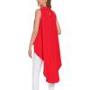 imageLYANER Womens Asymmetrical High Low Sleeveless Mock Neck Flowy Blouse TopsRed