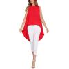 imageLYANER Womens Asymmetrical High Low Sleeveless Mock Neck Flowy Blouse TopsRed