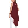imageLYANER Womens Asymmetrical High Low Sleeveless Mock Neck Flowy Blouse TopsWine Red