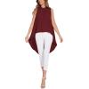 imageLYANER Womens Asymmetrical High Low Sleeveless Mock Neck Flowy Blouse TopsWine Red