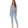 imageLYANER Womens Button Down Shirts Striped Classic Long Sleeve Collared V Neck Office Work Blouses TopsBlack