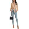imageLYANER Womens Deep V Neck Long Sleeve Tie Front Knot Sexy Wrap Crop Top BlouseKhaki