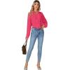 imageLYANER Womens Fall Long Sleeve Collar V Neck Button Down Ruffle Blouse Victorian Shirt TopsRose