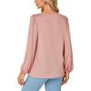 imageLYANER Womens Square Neck Tunic Top Puff Long Sleeve Pleated Flowy TShirtsDusty Pink
