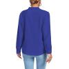 imageLYANER Womens V Neck Shirred Long Sleeve Office Elegant Tunic Blouse TopRoyal Blue