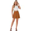 imageLYANER Womens Above Knee Length Casual Skirt Stretchy Button High Waist ALine Flared Vintage Mini Skater Skirts with PocketCaramel