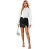 imageLYANER Womens Bow Tie Front Smocked Long Sleeve Blouse Elegant Office Shirt TopWhite