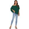 imageLYANER Womens Casual Loose Off Shoulder Batwing Half Sleeve Blouse Shirt Tunic TopDark Green