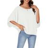 imageLYANER Womens Casual Loose Off Shoulder Batwing Half Sleeve Blouse Shirt Tunic TopWhite
