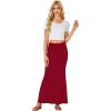 imageLYANER Womens Fold Over Waist Maxi Skirt Lightweight Floor Length Flared Long SkirtsBurgundy