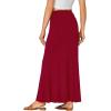 imageLYANER Womens Fold Over Waist Maxi Skirt Lightweight Floor Length Flared Long SkirtsBurgundy