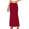 imageLYANER Womens Fold Over Waist Maxi Skirt Lightweight Floor Length Flared Long SkirtsBurgundy