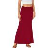 imageLYANER Womens Fold Over Waist Maxi Skirt Lightweight Floor Length Flared Long SkirtsBurgundy