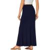 imageLYANER Womens Fold Over Waist Maxi Skirt Lightweight Floor Length Flared Long SkirtsNavy Blue