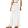 imageLYANER Womens Fold Over Waist Maxi Skirt Lightweight Floor Length Flared Long SkirtsWhite