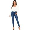 imageLYANER Womens Henley Shirts Long Sleeve Bodysuit V Neck Button Down Body Suit Leotard TopsWhite