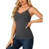 imageLYANER Womens Lace V Neck Camisole Adjustable Strap Cami Sleeveless Tank Undershirt TopDark Gray