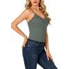 imageLYANER Womens Lace V Neck Camisole Adjustable Strap Cami Sleeveless Tank Undershirt TopGreen