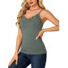 imageLYANER Womens Lace V Neck Camisole Adjustable Strap Cami Sleeveless Tank Undershirt TopGreen