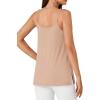 imageLYANER Womens Loose Square Neck Spaghetti Straps Slit Side Camisole Tank Cami TopBeige