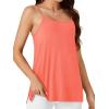 imageLYANER Womens Loose Square Neck Spaghetti Straps Slit Side Camisole Tank Cami TopCoral