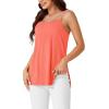 imageLYANER Womens Loose Square Neck Spaghetti Straps Slit Side Camisole Tank Cami TopCoral