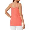 imageLYANER Womens Loose Square Neck Spaghetti Straps Slit Side Camisole Tank Cami TopCoral