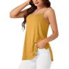 imageLYANER Womens Loose Square Neck Spaghetti Straps Slit Side Camisole Tank Cami TopGinger