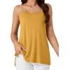 imageLYANER Womens Loose Square Neck Spaghetti Straps Slit Side Camisole Tank Cami TopGinger