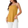 imageLYANER Womens Loose Square Neck Spaghetti Straps Slit Side Camisole Tank Cami TopGinger