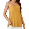 imageLYANER Womens Loose Square Neck Spaghetti Straps Slit Side Camisole Tank Cami TopGinger