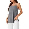 imageLYANER Womens Loose Square Neck Spaghetti Straps Slit Side Camisole Tank Cami TopLight Gray