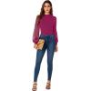 imageLYANER Womens Mesh Long Sleeve Shirts Mock Neck Fall Winter Casual Blouse TopsPurplish Red