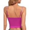 imageLYANER Womens Satin Rinestone Spaghetti Straps Square Neck Sleeveless Cami Crop TopRose