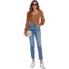 imageLYANER Womens Scoop Neck Puff Long Sleeve Tops Casual Basic Solid T Shirt Button Cuffs Pullovers Shirts BlouseCaramel